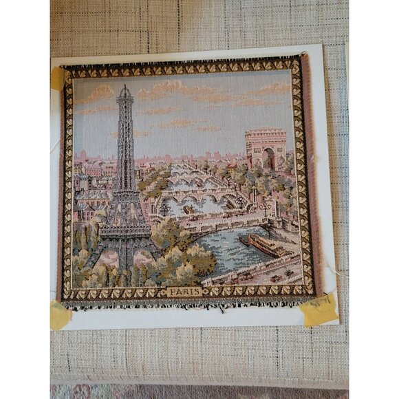 Set Of 2 Vintage Tapestry Country French Wall Art for Framing Parisian Art - Picture 2 of 6
